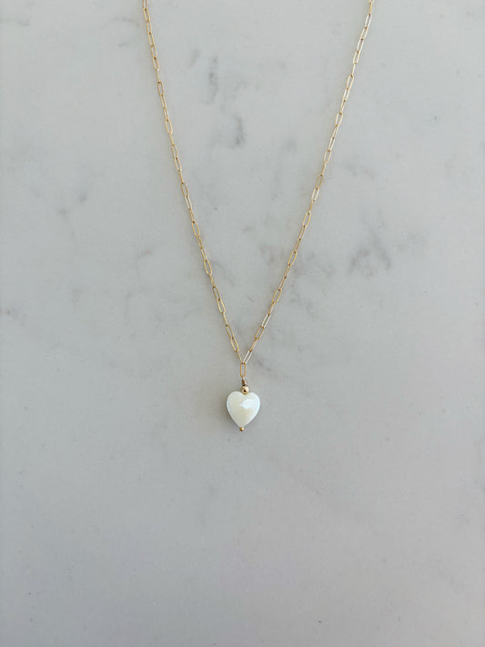 Small White Heart Necklace