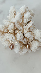 Cocoa Pearl Hoops