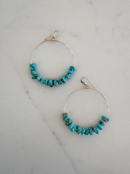 Luxe Turquoise Jasper Hoops