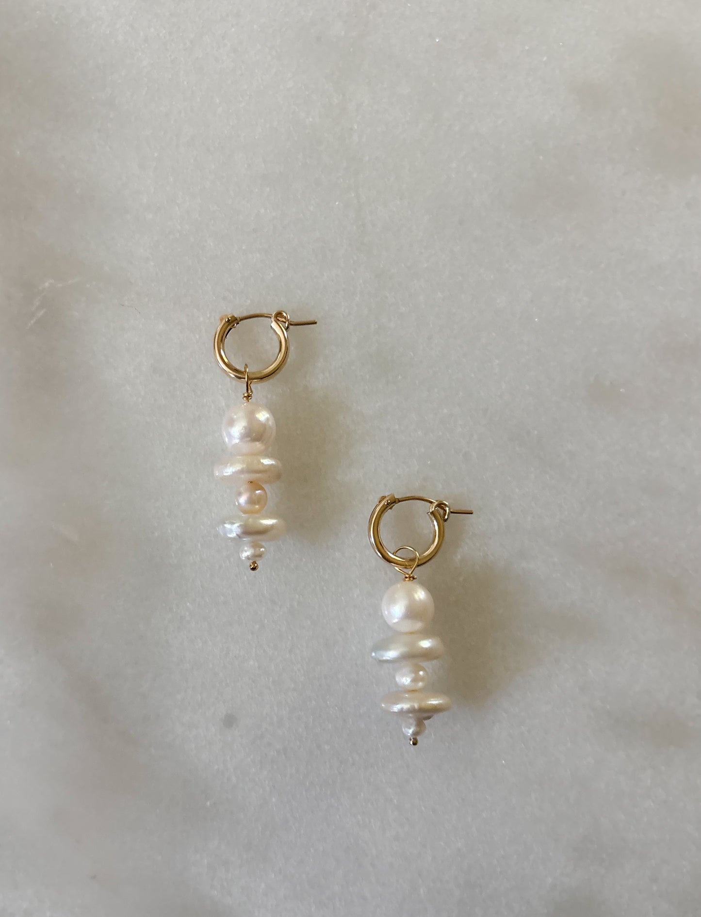 Luxe Stacked Pearl Huggies