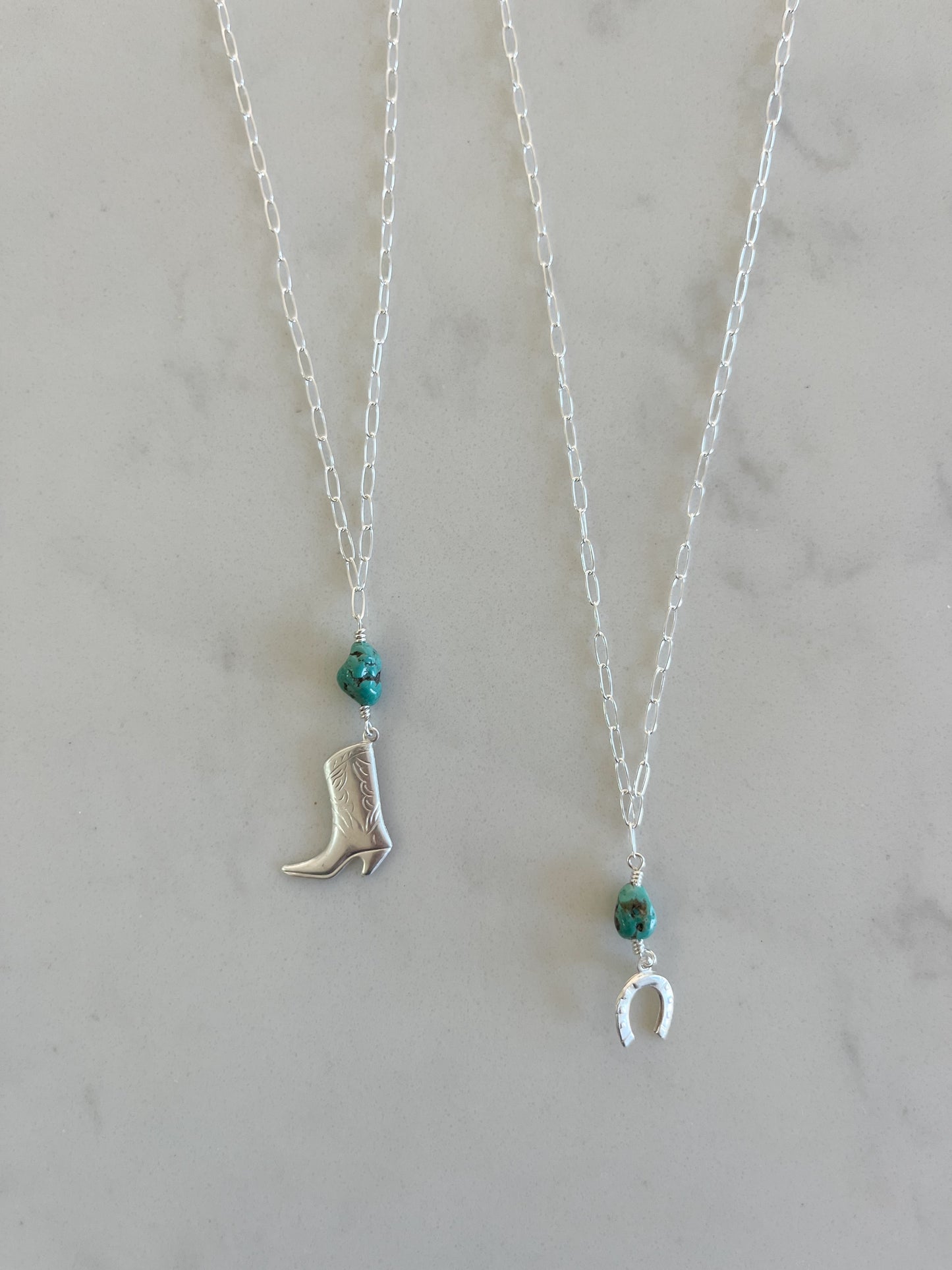 Silver Coastal Boot Necklace