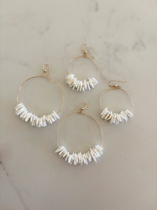 Luxe Chunky Puka Hoops
