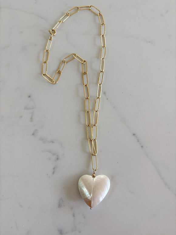 Luxe Puffy Heart Seashell Necklace