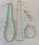 Glowy Blue Green Opal Huggies