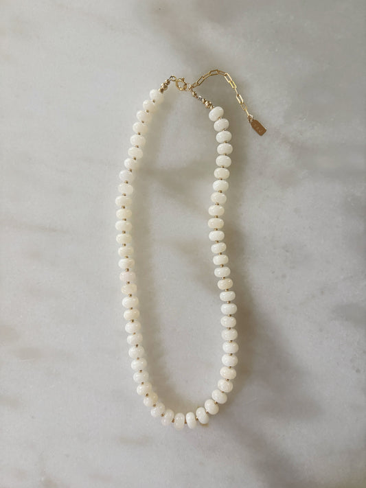 Butter Cream Jade Layering Necklace
