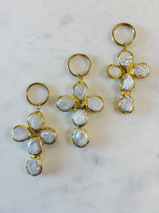 Hope Coin Pearl Keychain