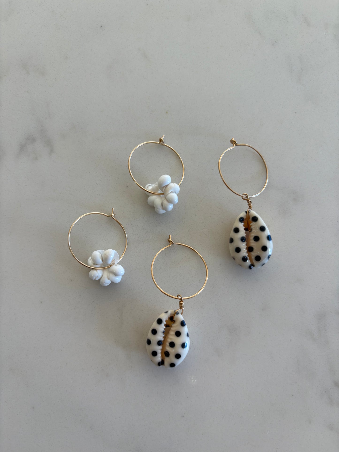 Daisy Shell Mini Hoops
