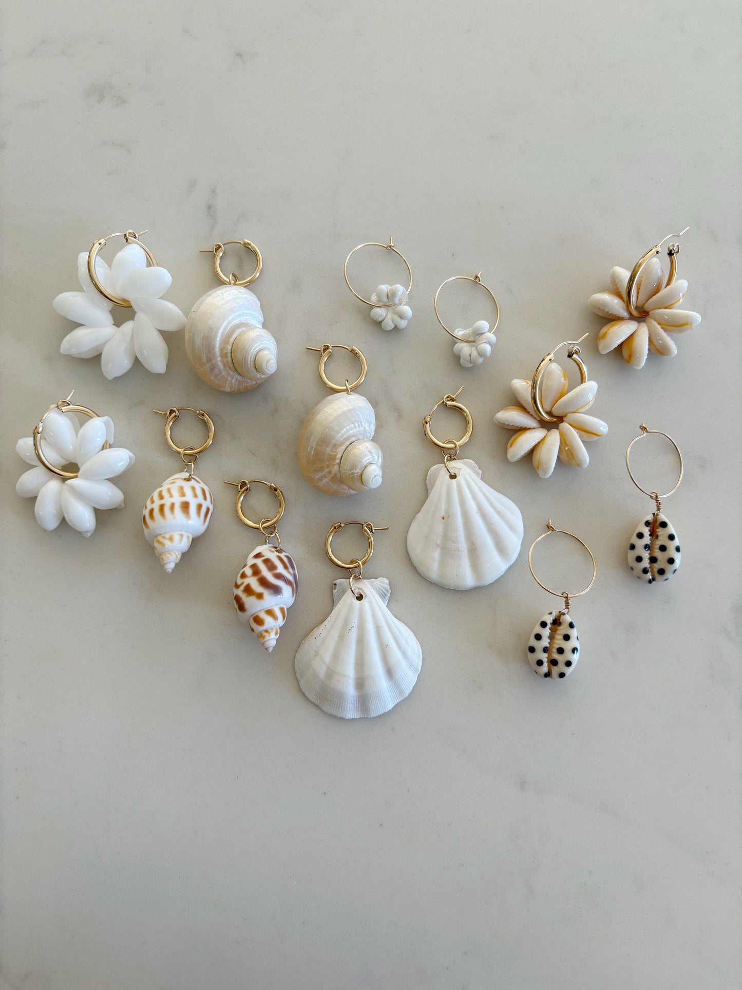 KR White Seashell Huggies