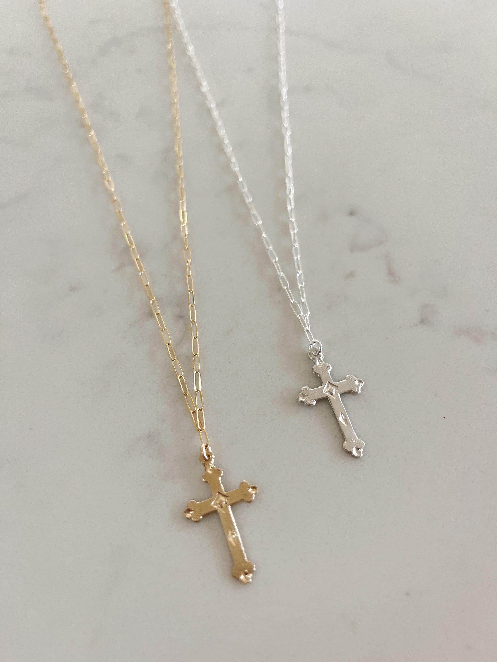 Antique Cross Necklaces Vintage Cross Necklace 17” 14K Gold Filled