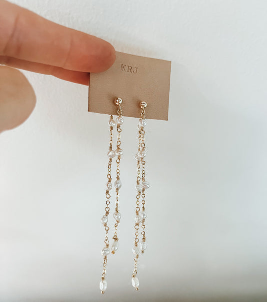Luxe Floating Pearl Earrings