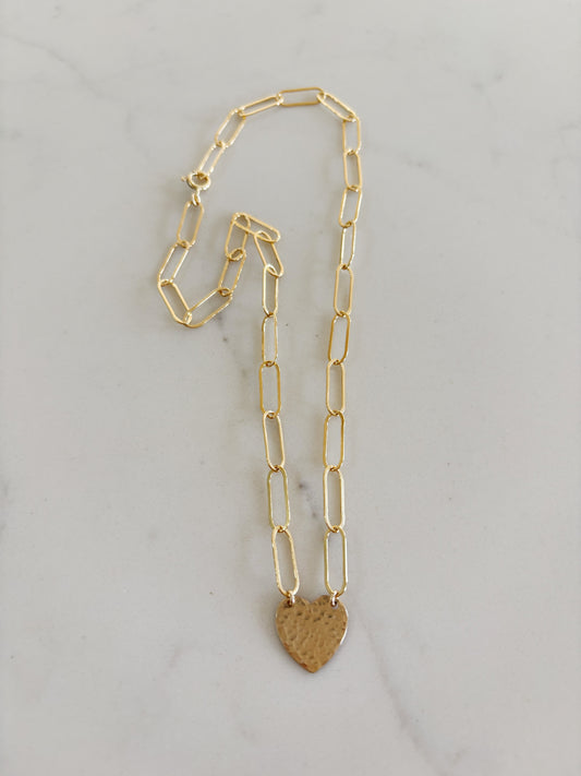 XL Paperclip Heart Necklace