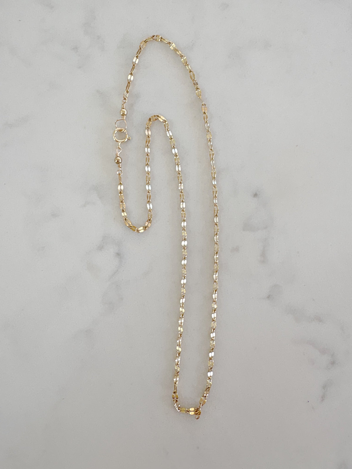Flat Sparkle Chain Layering Necklace