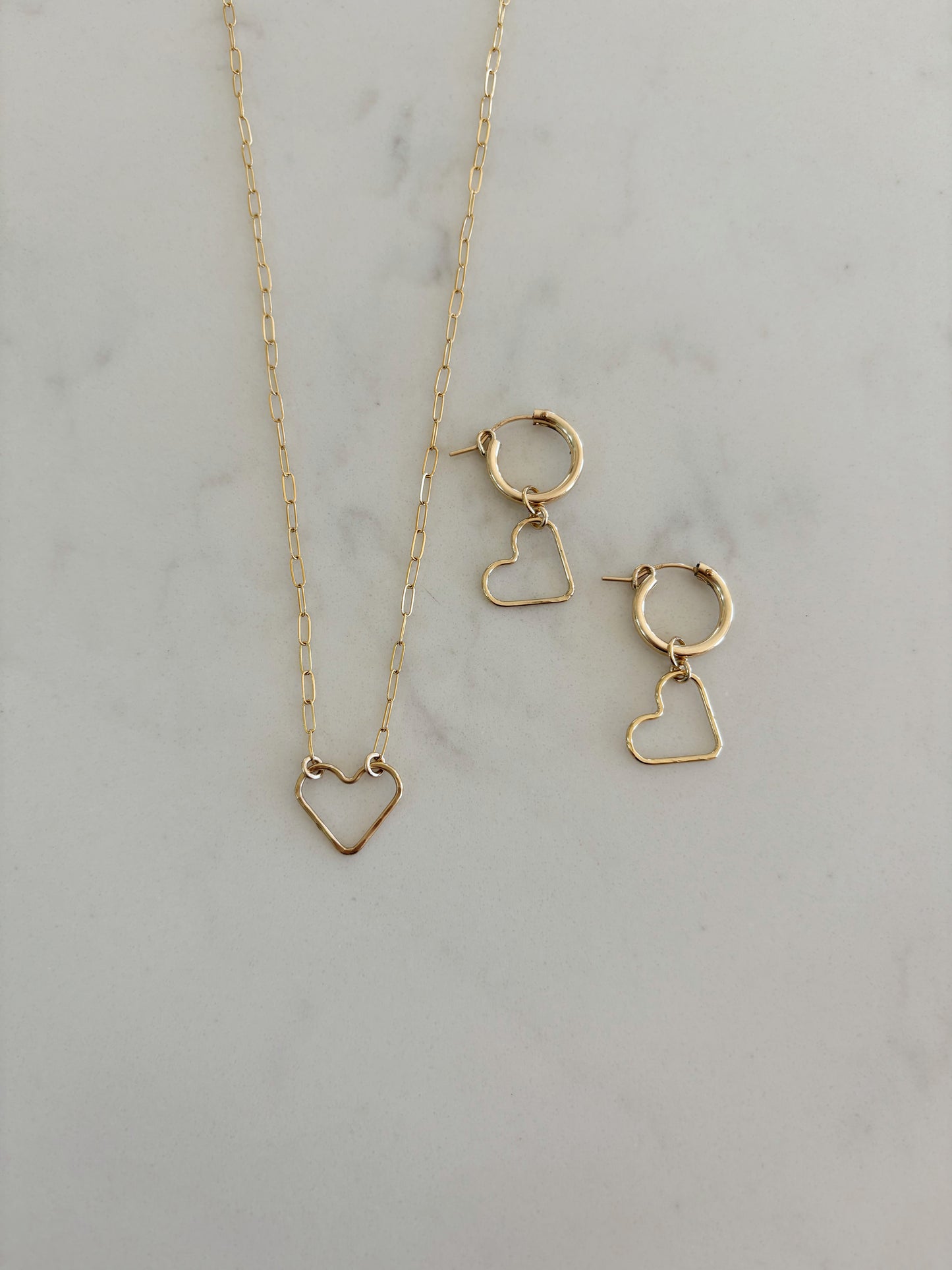 Hammered Heart Huggies