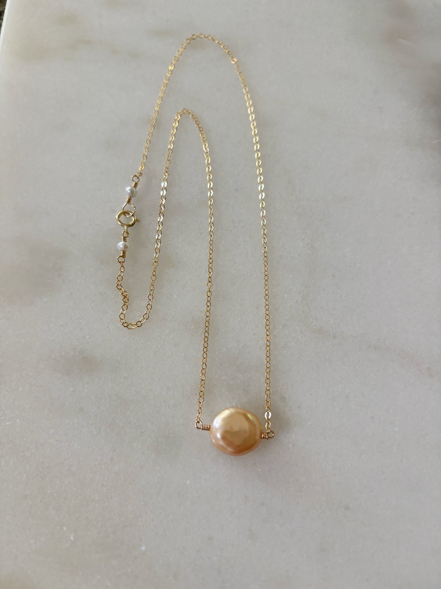 Simple Pink Pearl Necklace