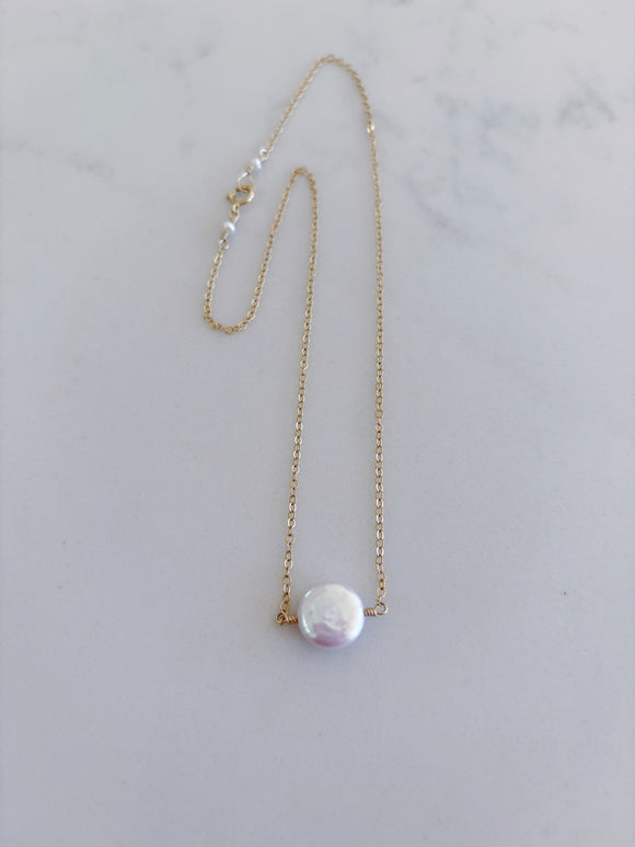 Simple White Pearl Necklace