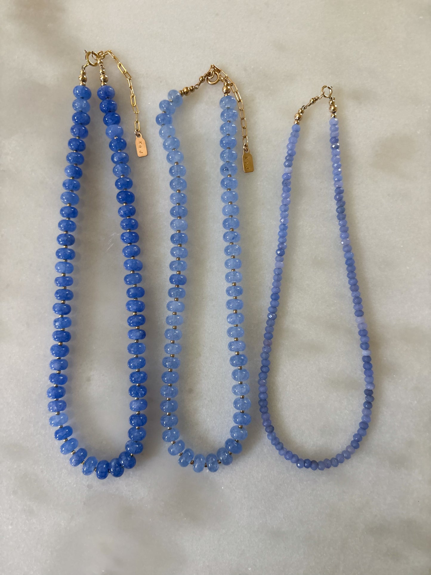 Tiny Periwinkle Jade Layering Necklace