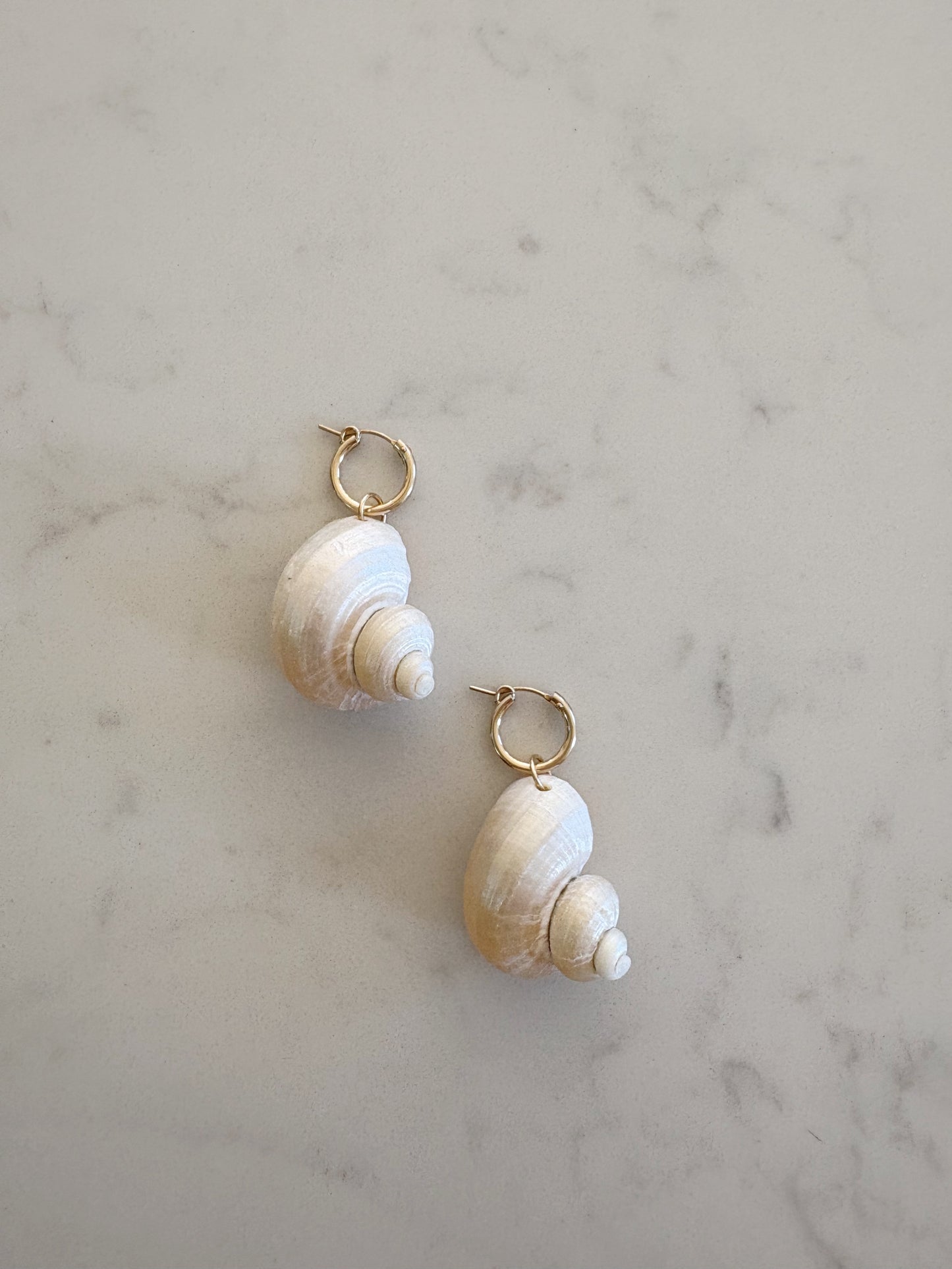 Pearl Spiral Shell Huggies