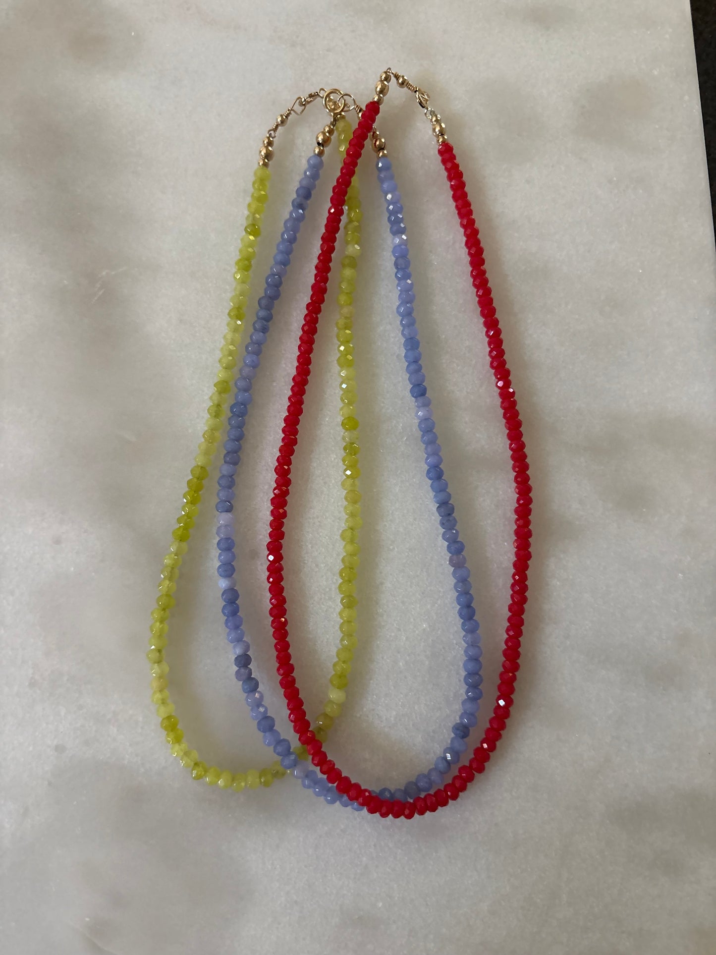 Tiny Periwinkle Jade Layering Necklace