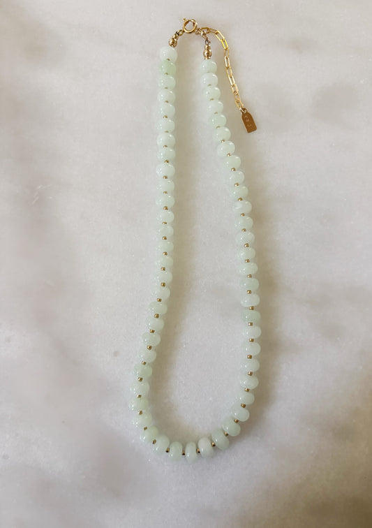 Milky Green Jade Layering Necklace