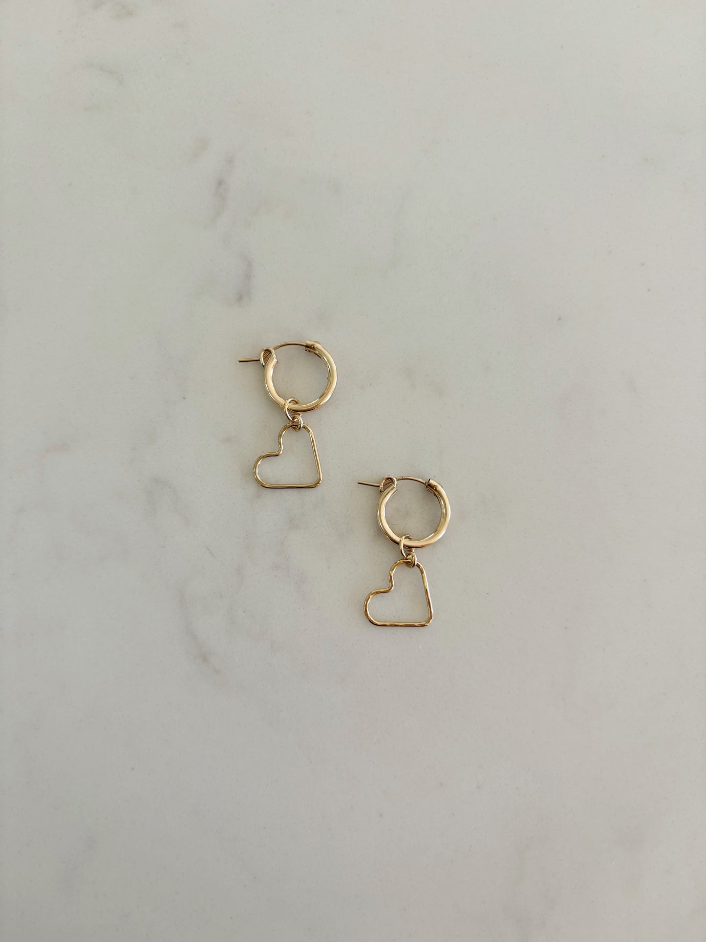 Hammered Heart Huggies