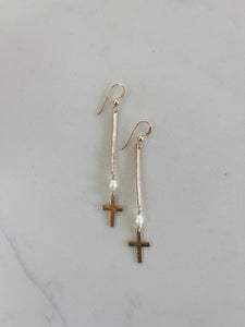 Hammered Hope Bar Earrings