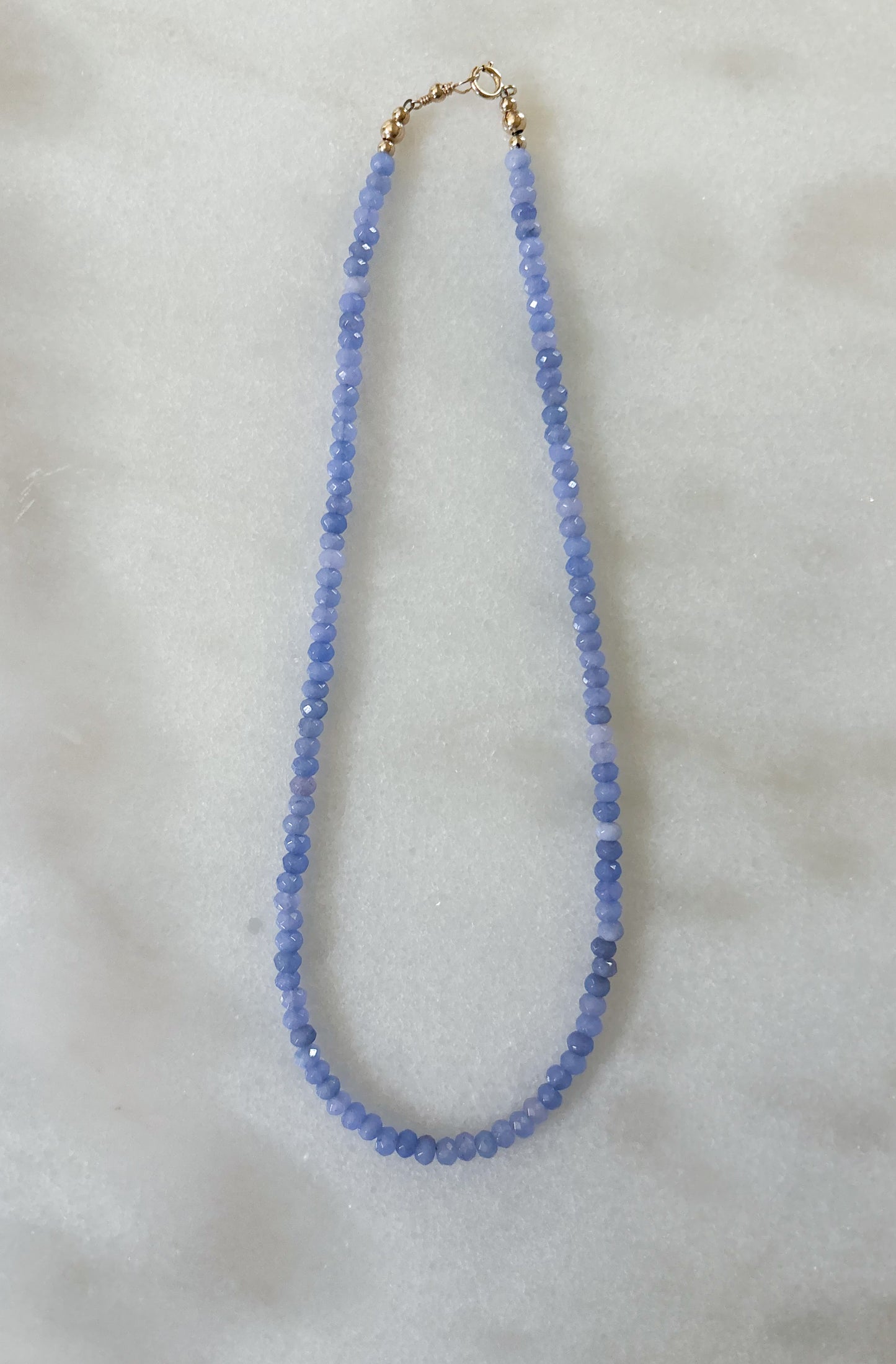 Tiny Periwinkle Jade Layering Necklace