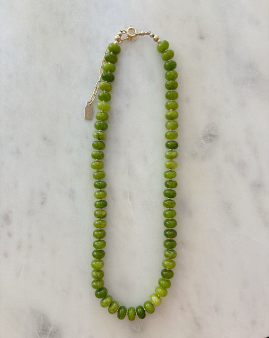 Olive Green Jade Layering Necklace