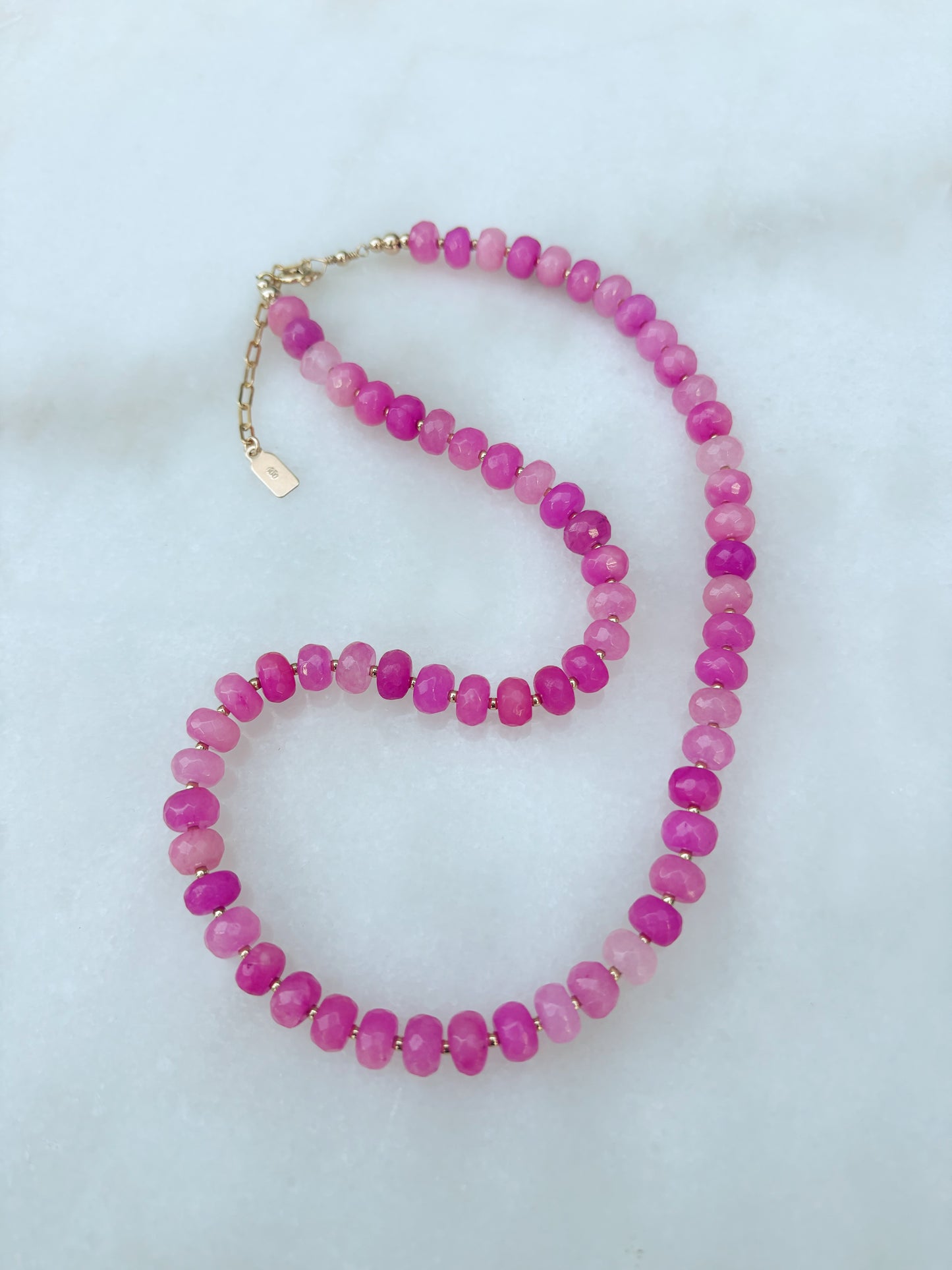 Hot Pink Jade Layering Necklace