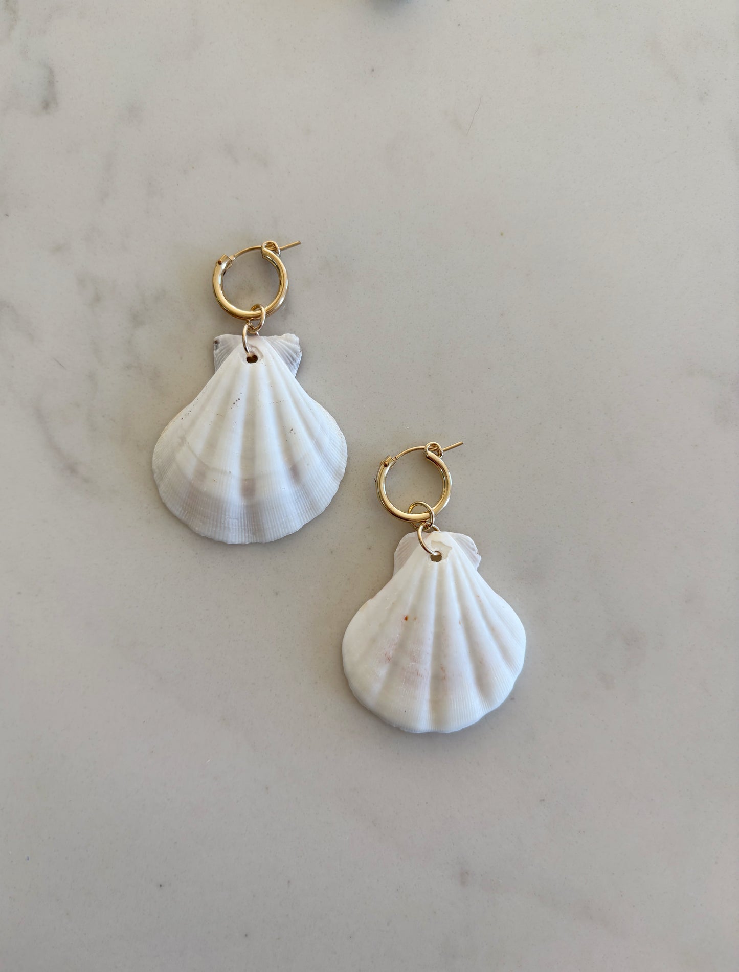 KR White Seashell Huggies