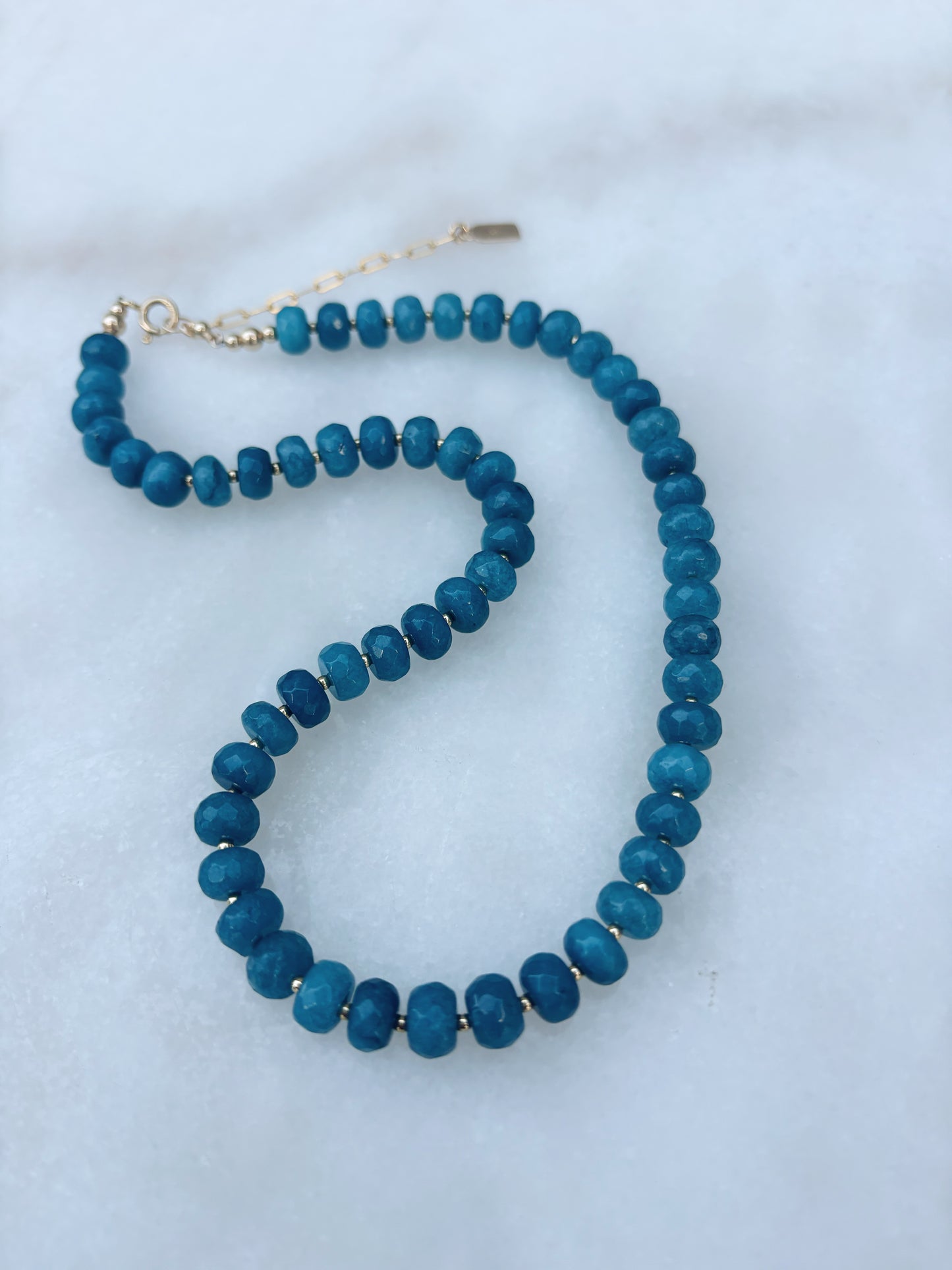 Nordic Teal Jade Layering Necklace