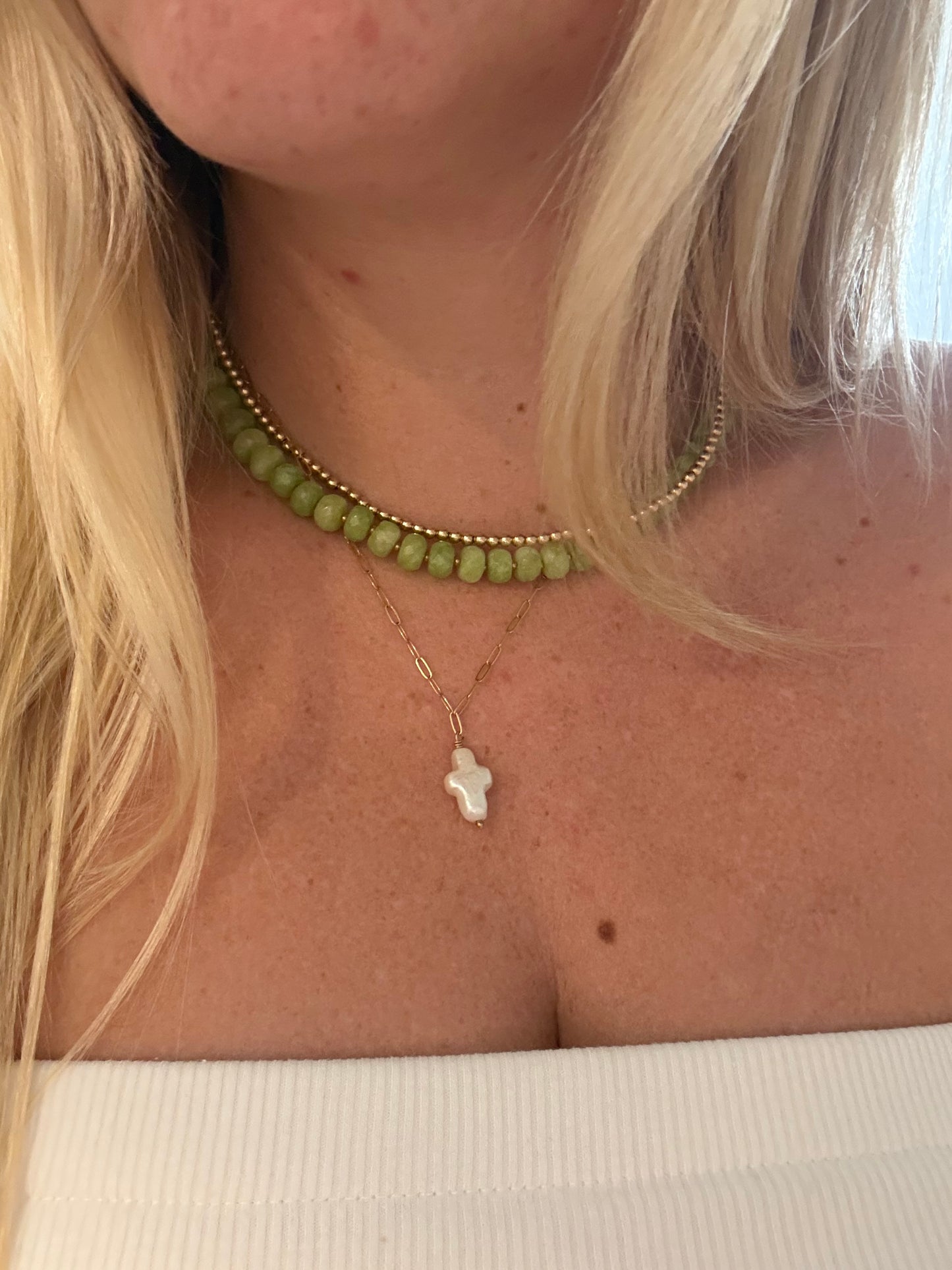 Kiwi Jade Layering Necklace