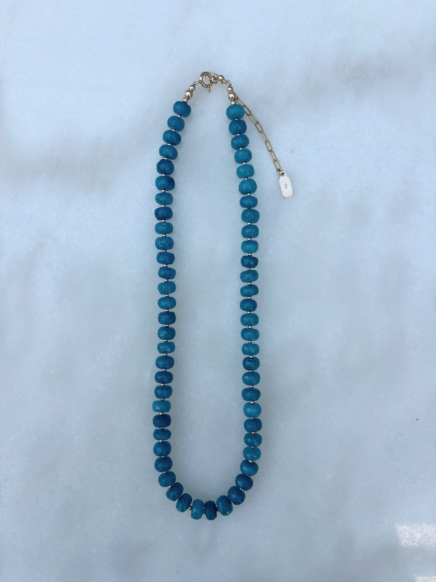 Nordic Teal Jade Layering Necklace
