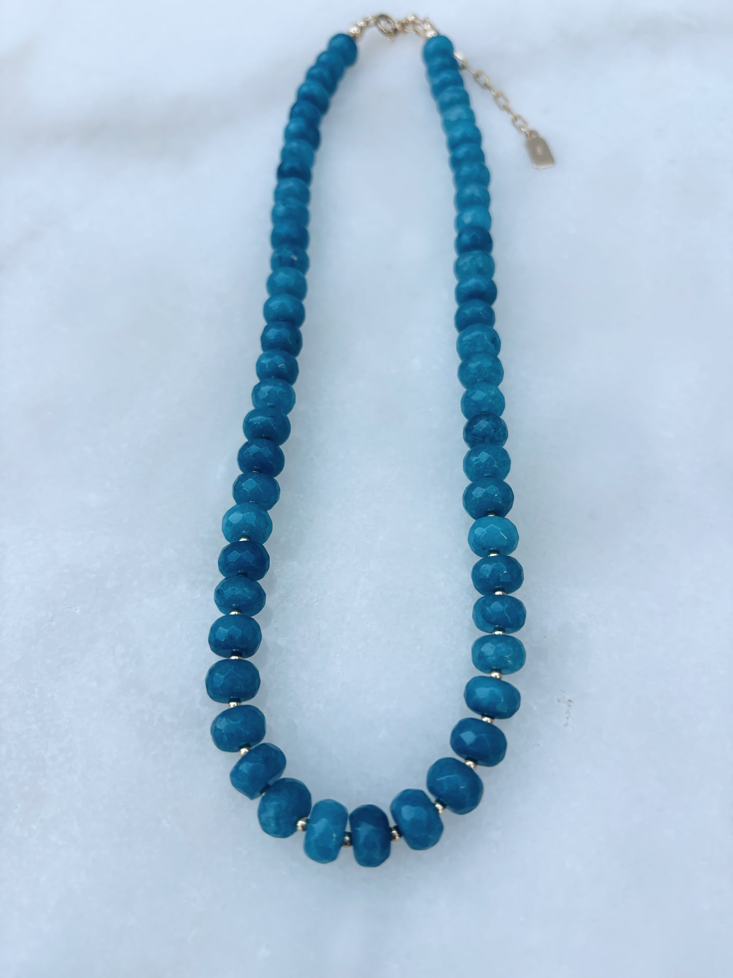 Nordic Teal Jade Layering Necklace