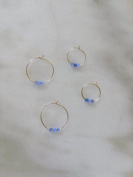 Periwinkle Jade Hoops