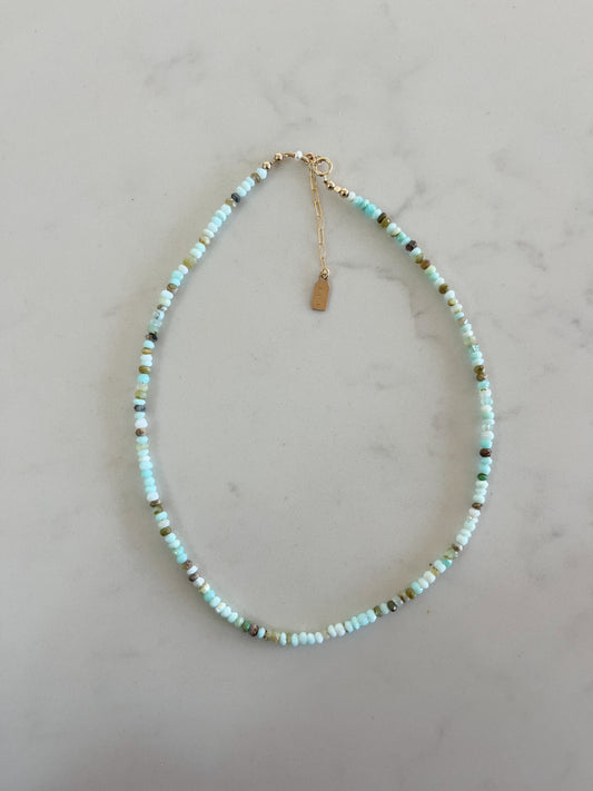 Peruvian Blue Ocean Opal Necklace