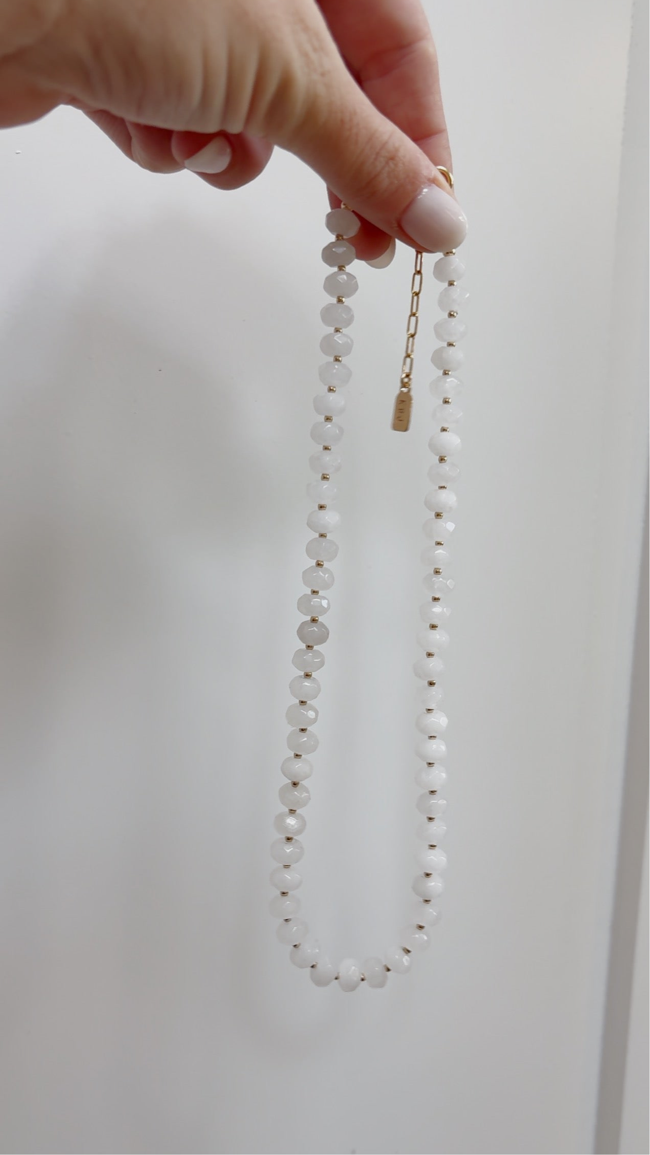 Frosty White Jade Layering Necklace