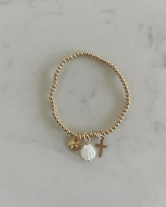 White Seashell Goldie Charm Bracelet