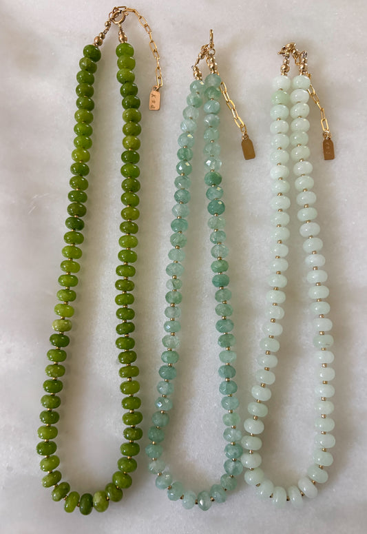 Milky Green Jade Layering Necklace