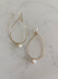 Teardrop Pearl Hoops