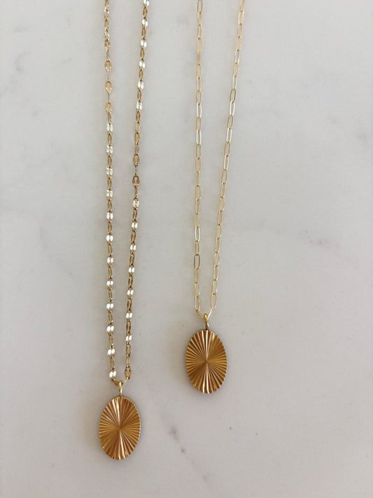 Oval Sunburst Necklace