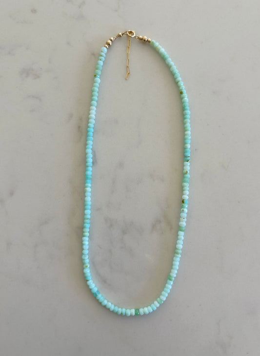 Glowy Blue Green Opal Necklace