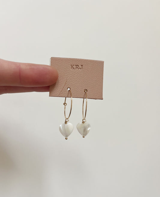 White Heart Mini Hoops