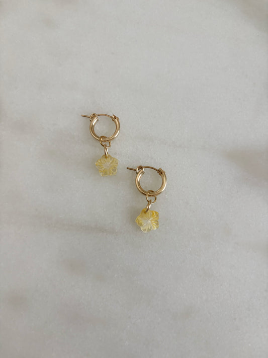Tiny Golden Hibiscus Huggies