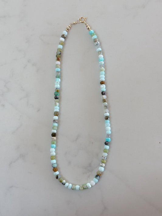 XL Peruvian Blue Ocean Opal Necklace