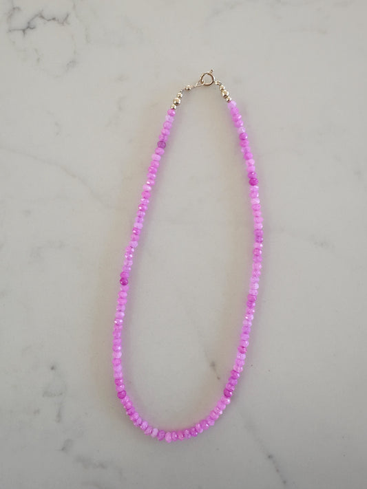 Tiny Fuchsia Jade Layering Necklace