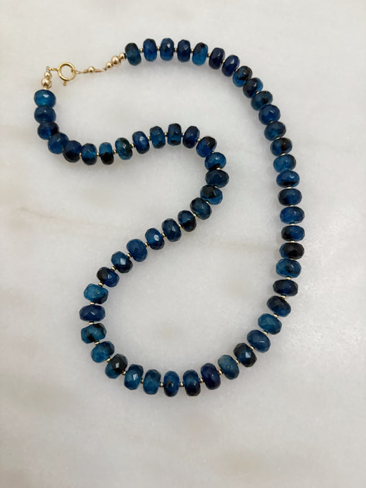 Midnight Blue Jade Layering Necklace