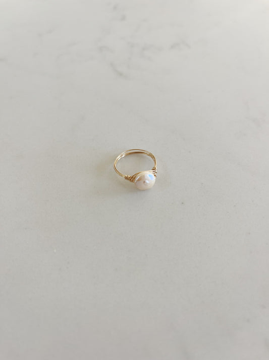 Mini Coin Pearl Ring
