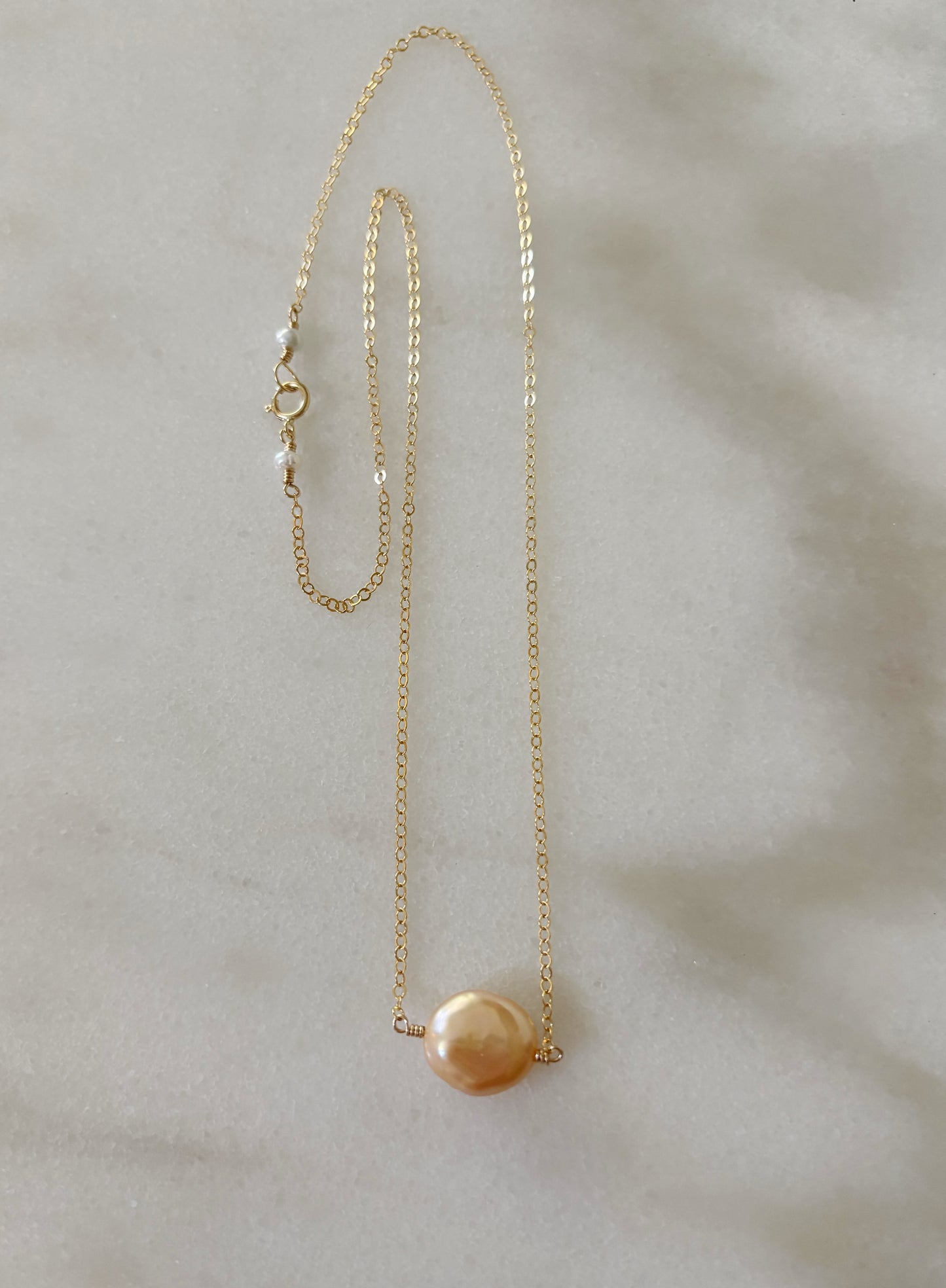 Simple Pink Pearl Necklace