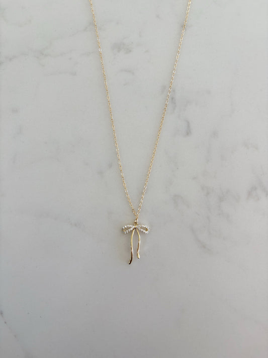 Large Crystal Ribbon Necklace