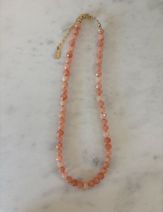 Peaches ‘n Cream Jade Layering Necklace